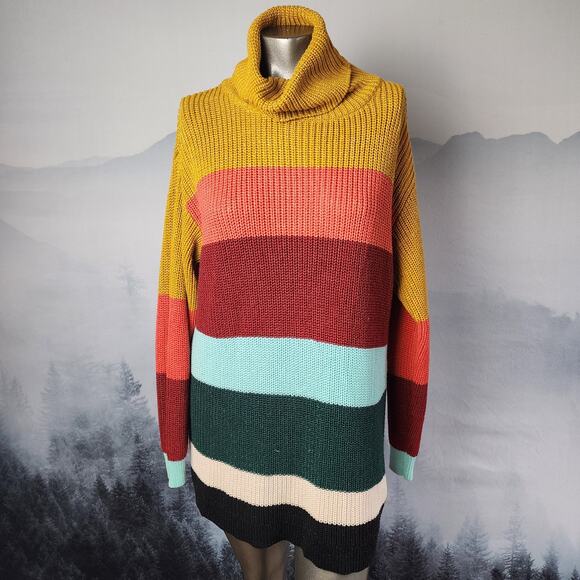 For the Republic Striped Multicolor Shimmer Knit Sweater | Women's Large - Picture 1 of 13